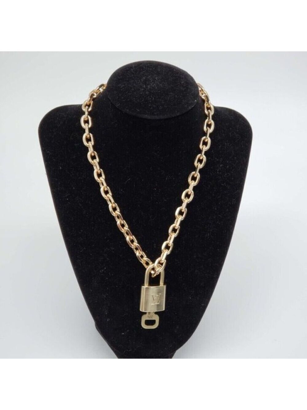 Authentic Louis Vuitton Lock & Key with Unbranded Gold Plated Chain Necklace